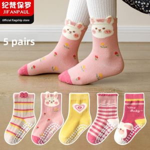 JIFANPAUL | Anti-Slip Cotton Socks for Girls 1-12 Years Old