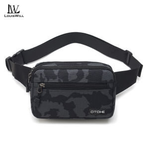 LouisWill Men Sports Waist Bag Fashion Men Bag Chest Bag Shoulder Bag Sports Bag Waterproof Oxford Three Zipper Large Capacity Design Running Bag Portable Gym Bag for Running Cycling Hiking Walking
