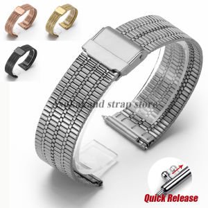 Stainless Steel Watch Bracelet Thin Breathable Watchband 20mm 22mm for Huawei Watch for Women Men Metal Strap Quick Release Band