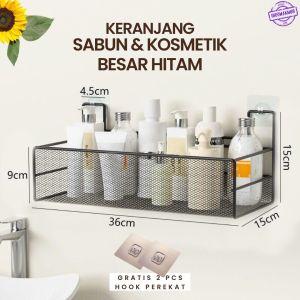 Rak Keranjang Besi untuk Tempat Sabun dan Kosmetik Penyimpanan Dinding