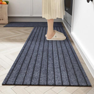 Anti Slip Kitchen Mat for Floor Stripe Kitchen Carpet Long Hallway Rugs Entrance Doormat Bath Mat Living Room Carpet Can Be Cut