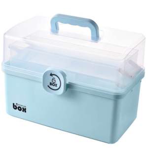 Hộp đựng thuốc gia đình 3 tầng phân loại các loại thuốc có tay cầm và khoá hộp chắc chắn chất liệu pp siêu bền