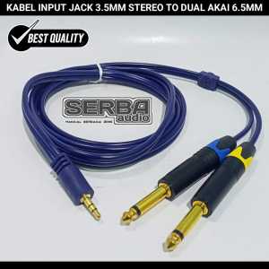 KABEL INPUT DARI HP KE MIXER AUDIO JACK 3.5MM TO 2 AKAI 6.5MM PANJANG 1.5 METER BERKUALITAS TERLARIS