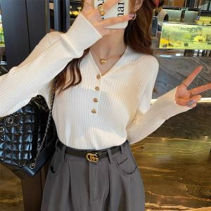 HUOLISI | New Autumn Winter Wear Underwear Top Slim Long Sleeve V-Neck Knit Sweater