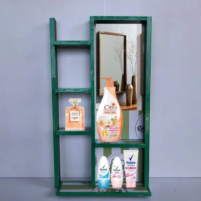 Rak Kosmetik Jumbo 2 Tiang Rak Hias Tolet Dinding Bongkar Pasang