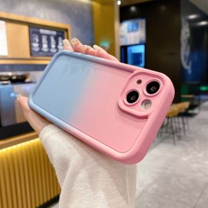 CrashStar เคสโทรศัพท์ซิลิโคนนิ่มกันกระแทกไล่ระดับสีตัดกันสำหรับ iPhone 15 14 13 12 11 Pro Max XS XR X 8 + 7 Plus พร้อมเลนส์คลูมทั้งหมดป้องกันกล้อง