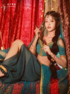 Princess Audrey Jasmine Adult Dance Clothes Halloween Performance Costume Female Belly Dance Practice Clothes Performance Set