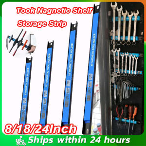 Lensent 8" 12" 18" 24" Magnetic Tool Heavy-Duty Tool Magnetic Shelf Storage Strip Magnetic Tool Holder for Hanging Tool Carring Weight 12KG Repair tools hardware tools storage boxes Kitchen supplies storage
