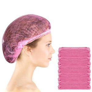 21" Disposable Bouffant Caps Non Woven Hair Net Covers Shower Caps Dust-free Beauty Spa Salon Tattoo Hotel Travel Bath Hats
