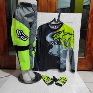 PROMO STELAN ANAK Jerseyset TRAIL CROSS- Jersey set Trail ANAK 4 SAMPAI 12 TAHUN- BISA BAYAR DI TEMPAT Jersey & Celana Motocross - Jersey Trabas F07- Jersey Stelan MX Cross - Satu Set Jersey & Celana FREE GLOVES - Jersey PREMIUM - Celana Cordura
