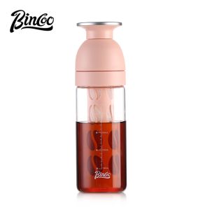 BINCOO Glass Cold Brew Cup with Filter Coffee Bottle Heat-resistant for Office and Outdooor 600ML