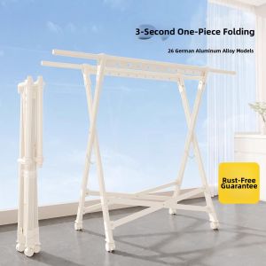 MINGZHI | Foldable Aluminum Alloy Small Balcony Clothes Drying Rack
