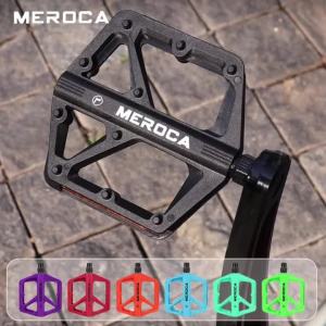 MEROCA nylon bicycle pedals Platform for MTB Road bike Dual DU bearing blue red purple orange green aluminum bicycle pedals