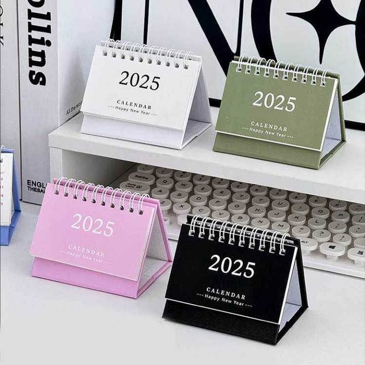 YESPERY 2025 Simple Solid Color Mini Desktop Calendar Daily Plan ...