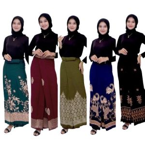 Paket Usaha 4 Pcs Sarung Goyor Santri Putri Motif Batik Muslim Kekinian