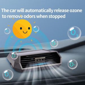 Solar Car Air Purifier Oxygen Cleaner Ozone Generator Air Purifier HEPA Filter Smoke Remover Negative Ion Deodorant