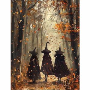 Painting By Numbers Three Witches Adult Oil Kit DIY Acrylic Paint Canva Artwork Canva Art Gift Home Decoration