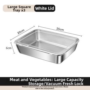 MIVOFIVO | Food Grade Stainless Steel Rectangular Fresh Food Box