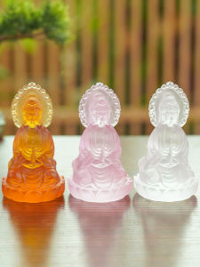 Ancient French Glaze Double-Sided Guanyin Bodhisattva/Buddha Statue Table Decorative Ornaments Home Study Worship Decoration Crafts