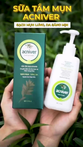 Sữa tắm Acniver hỗ trợ làm sạch da mụn lưng sáng da dịu nhẹ thiên nhiên an toàn chai 210ml