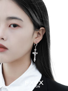 Fxpx Original Gothic Style Cross Ear Clip Dark Earrings Punk Earrings Special-Interest Design Unique Earrings