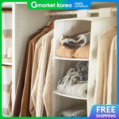 IKEA | Ikea Skubbe 6-Tier White Storage Cabinet 35X45X125Cm with Hanging Hooks Clothes Hanger Wardrobe
