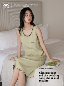 Váy ngủ nữ MiiOW làm bằng vải lụa băng dài vừa mặc nhà thoải mái