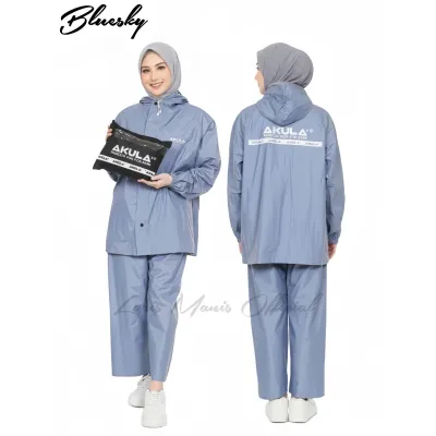 TERBARU Jas Hujan AKULA Pria Wanita Bahan PVC 025 Tebal Kuat Elastis ANTI REMBES