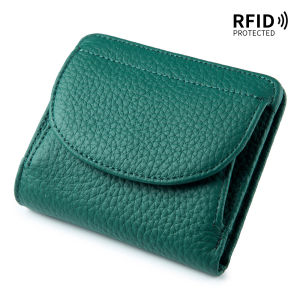 Mini RFID Blocking Wallet for Women Ultra-Thin Leather Foldable Compact Coin Purse Card Holder Stylish European Design