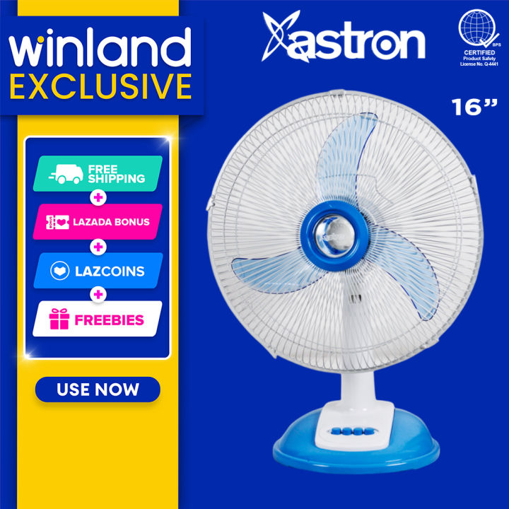 Astron by Winland Beetle 16" Desk Fan | Electric Fan 50watts (Blue) BTL-16