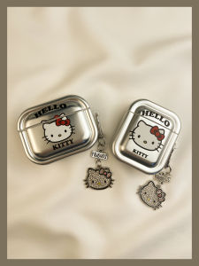 Pink Butterfly Knot Ins Plated KT Cat Airpods Protective Case Wireless Bluetooth Earphone Shell Compatible with  4 Gen AirPodPro