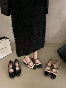 French Style Chunky Floral Color Block Soft Mary Jane Shoes Womens New 2025 Spring Retro Skirt Matching Gentle Shoes