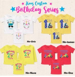 Kaos Ulang Tahun Custom Family Couple Birthday Series Kaos Custom Keluarga