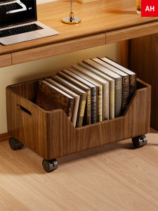 Wooden Desk Under Storage Rack Book Organizer Snack Cart