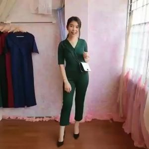 Mihar store / Jumpsuit panjang polos / Jumpsuit celana panjang polos / Jumpsuit wedges scuba / Jumspuit polos simpel - 471