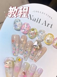Nail Art Jewelry Dopamine Girl Style Star Sequin Sweet Pink Love Moon Ribbon Mixed Color 美甲多巴胺镂空五角星亮片甜蜜暴击粉色爱心混色花瓣蝴蝶结贴片