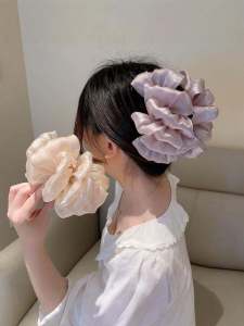 Charming Purple ~ Fancy Silk Yarn Cloud Bubble Grip Womens Large Hair Clip Back Head Updo Shark Clip