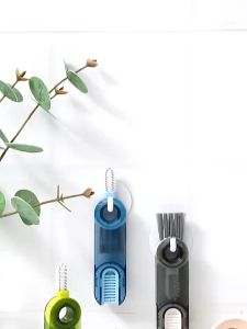 JJC 3-in-1 U-shaped Cup Rim Cleaning Brush Multifunctional Mini Groove Gap Cleaner Brush Rotatable Pet Wall