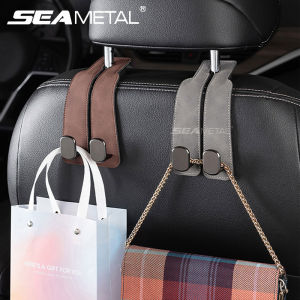 SEAMETAL Car Seat Headrest Hook Multifunction Hanger Storage Organizer Universal For Handbag Purse Coat Vehicle Car Black
