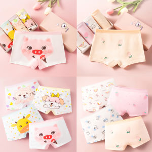 4PCS/set Kids Girl Underwear Cotton Cute Cartoon Children Shorts Cute Pet Lovely Pink Underpants Soft Little Girls Boxer Panties