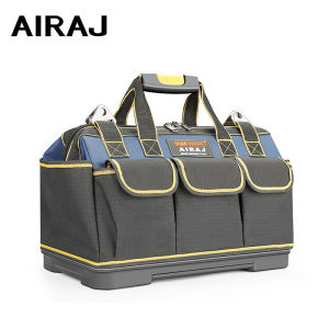 AIRAJ Waterproof Tool Bag Electrician Tool Bags with Plastic BottomAdjustable Shoulder StrapMultifunction Tool Bag