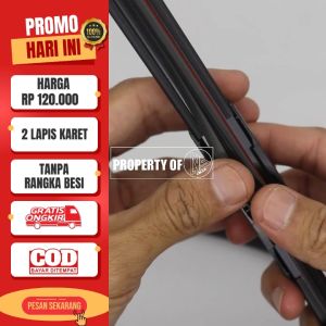 Wiper Dual Karet Double Blade Frameless Tanpa Rangka Besi Universal Semua Tipe Mobil Bisa COD