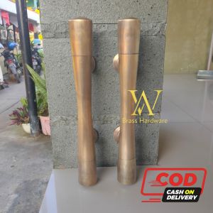 Handle Pintu Rumah Kuningan Antik Motif Godo Polos 40 cm 2 pcs
