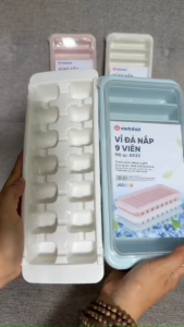 Vỉ Đá 9 Ô Có Nắp Đậy Nhựa PP Dẻo Dễ Lấy Đá - Khay Làm Thạch Trữ Đông Đồ Ăn Dặm An Toàn Vệ Sinh CarynLAZADA