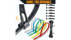 10pc kabel ties reusable reeleasable bisa dipakai ber-ulang kali - tali kabel tis nilon multi pungsi