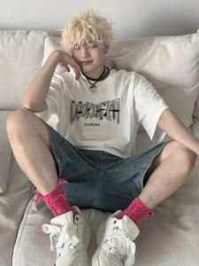 Trendy Cotton Printed Short Sleeve T-Shirt Mens Summer New Loose Fit Casual Half Sleeve Body Tee Breathable Youth Fashion