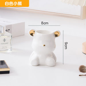 Silver Hawthorn Fruit Fork Storage Canister Desktop Organizer Decorative Ceramic Living Room Office Display Piece Daily Gift