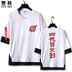 LUOQIU | Áo Thun Giả Hai Mảnh Naruto Anime Mùa Hè