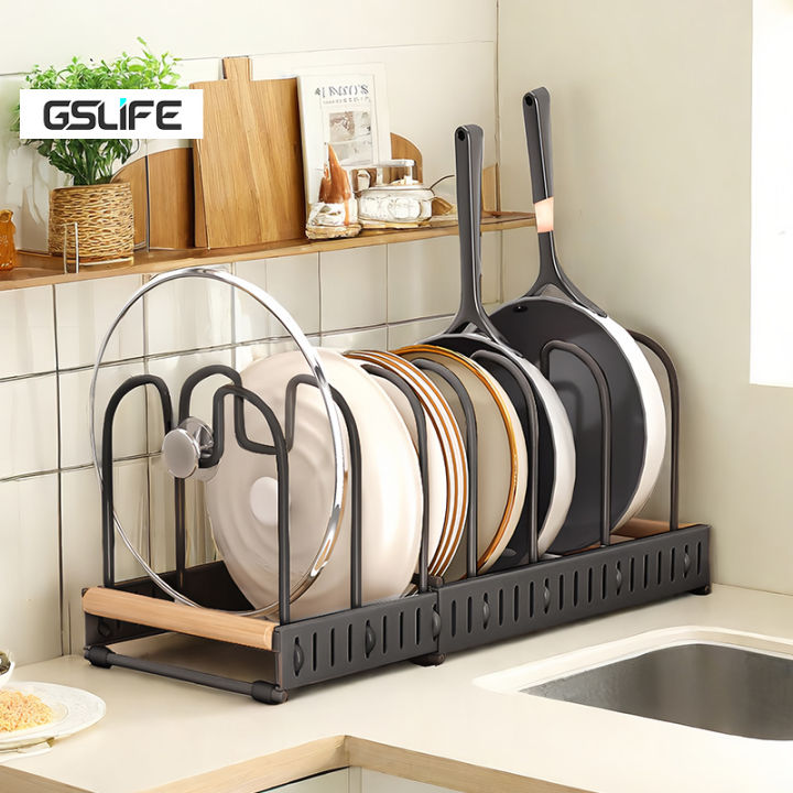 Gslife Kệ Để Nồi Chảo Đa Năng Carbon Thép Có Thể Điều Chỉnh Chiều Dài ...