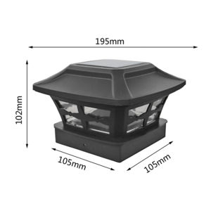 LED Solar Pillar Light Remote Control Retro Lantern Waterproof Outdoor Porch Column Lamp Night Light For Garden Fence Decoration